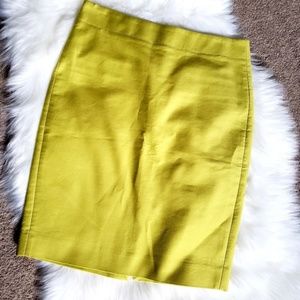 EUC J. Crew Pencil Skirt sz 4 Golden Yellow